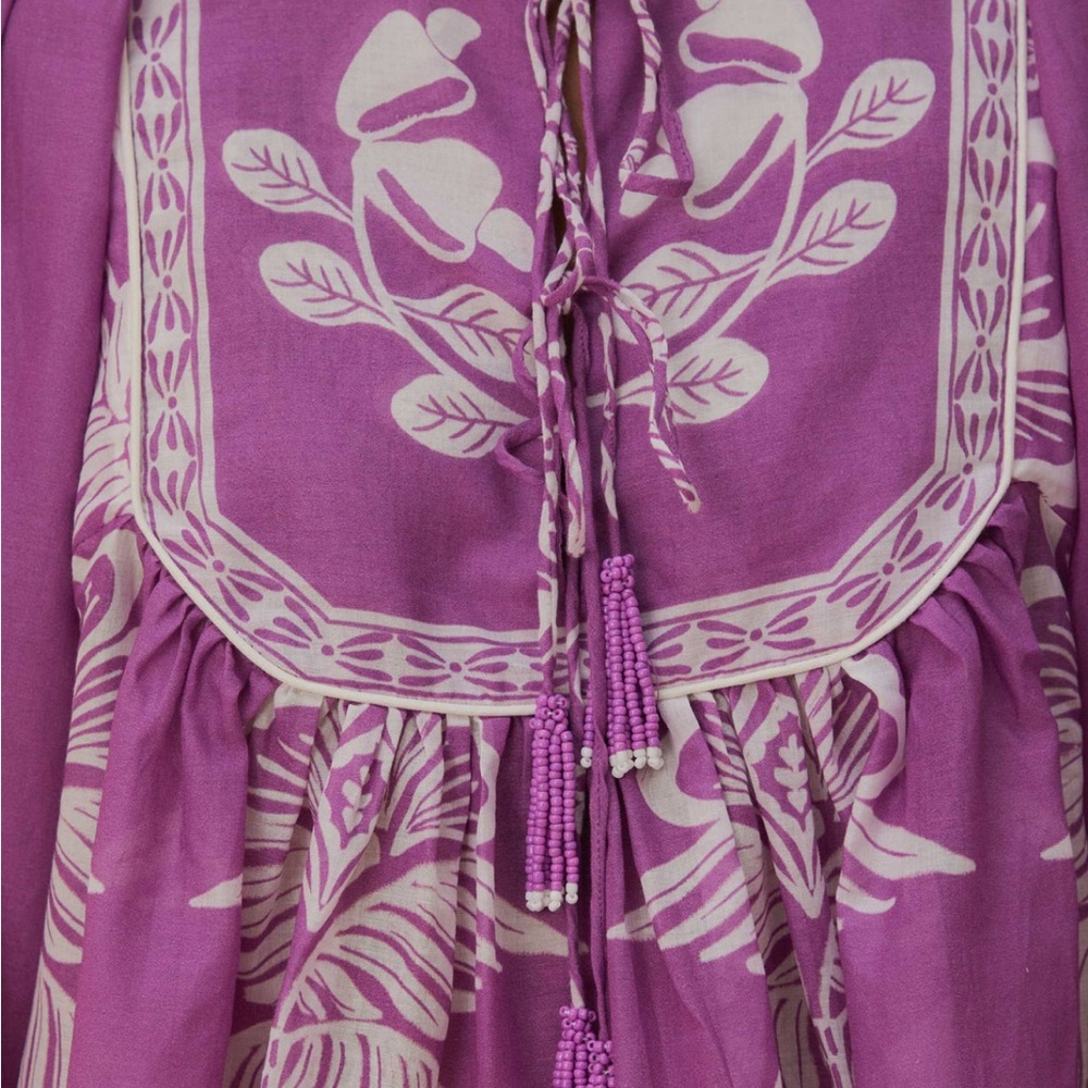 Farm Rio Lilac Sweet Garden Long Sleeve Blouse